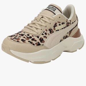 Puma Women's Beige Leopard Sneakers